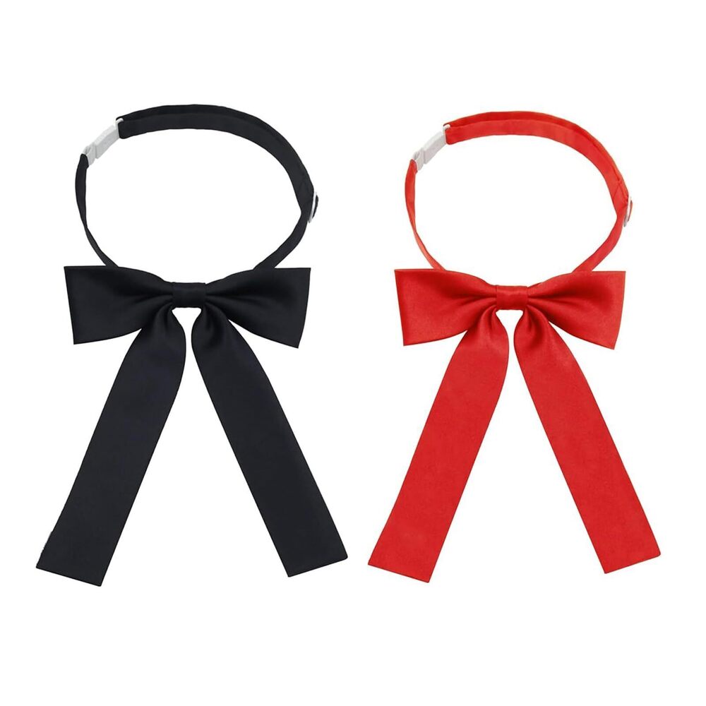 2835 Bow Ties /Girls, Pre-tied Adjustable Bowties Solid Color Polyester Bow